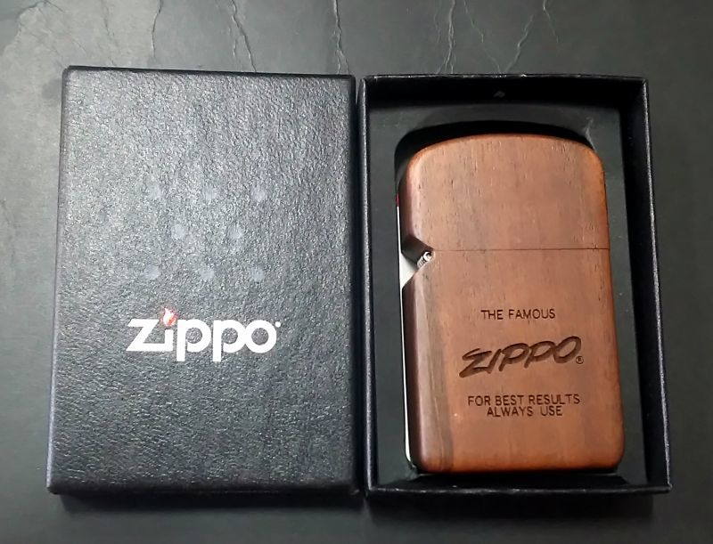 画像: zippo 木巻き 茶色 2012年製造