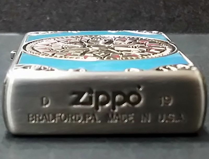 画像: zippo シェルアンティークコンパス 銀色 2019年製造 新品未使用