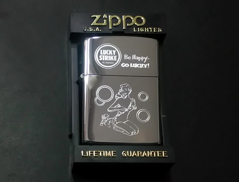 画像: zippo ラッキーストライク グラビア 1992年製造 新品未使用