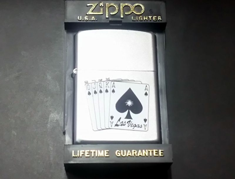 画像: zippo トランプ スペード ロイヤルストレートフラッシュ 2002年製造 新品未使用