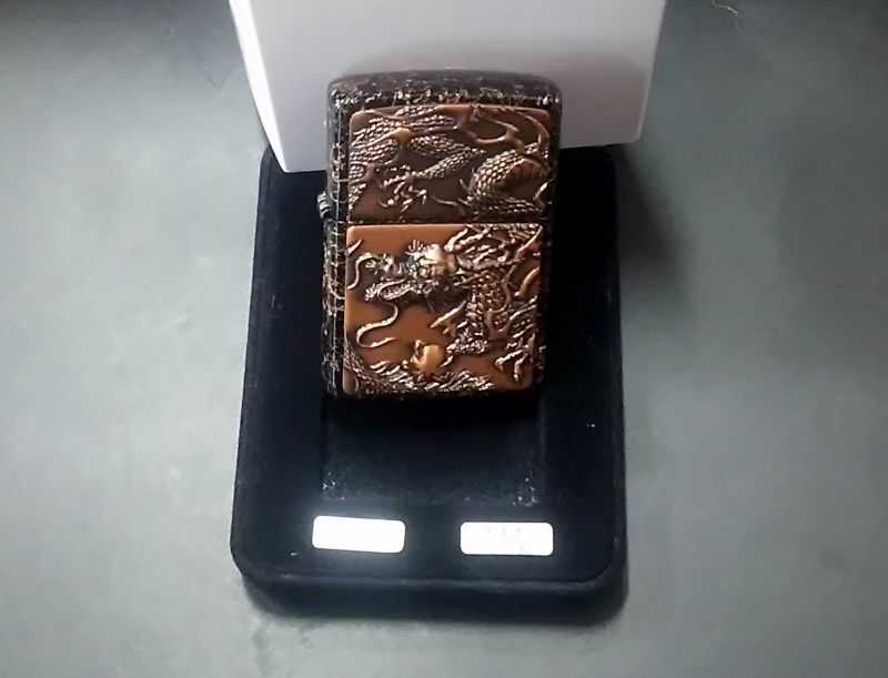 画像: zippo 赤龍 本漆塗り メタル張り 2020年製造 新品未使用