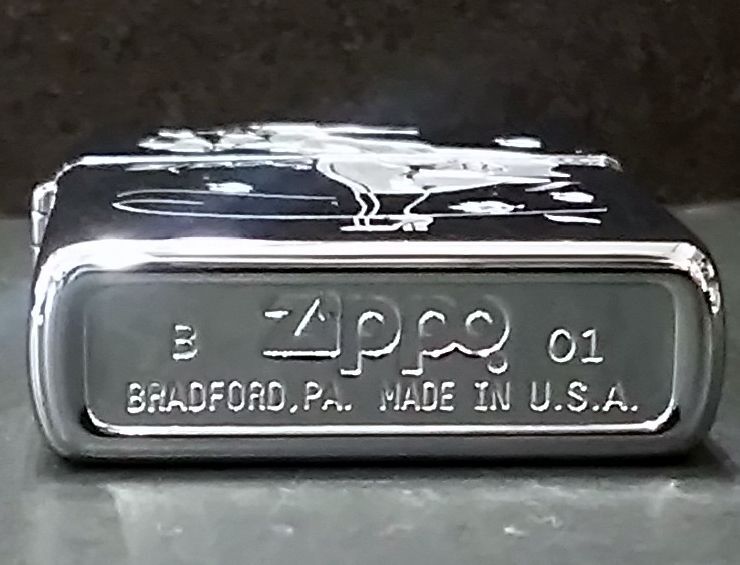 画像: zippo WINDY 枯れ葉エッチング 2001年製造 新品未使用