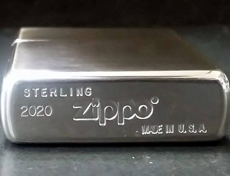 画像: zippo 純銀 スターリングシルバー 天然石 BK DIA(ブラックダイヤ) ミラー仕上げ 2020年製造 新品未使用