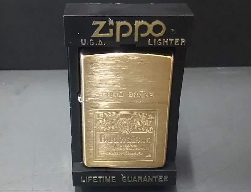 画像: zippo ヴィンテージ Budweiser 真鍮 1991年製造 新品未使用