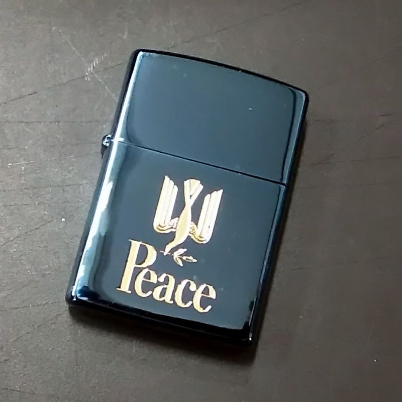 【ZIPPO】Peace ジッポライター ブルーチタン  ゴールド 未使用