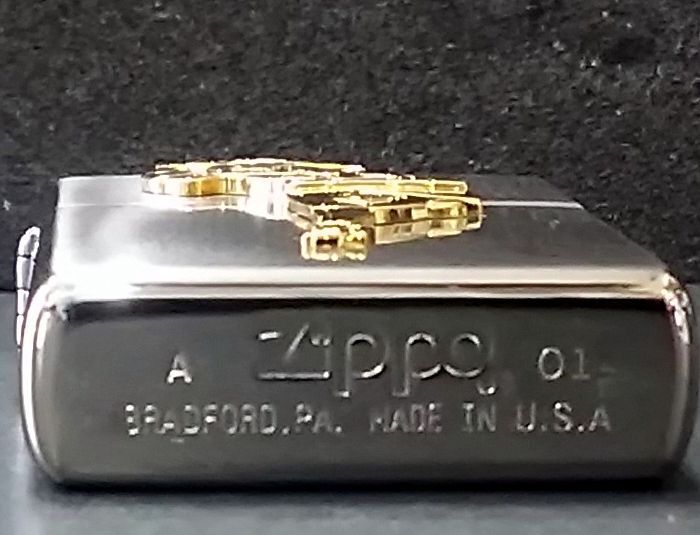 画像: zippo WINDY メタルプレート 金色 2001年製造 新品未使用