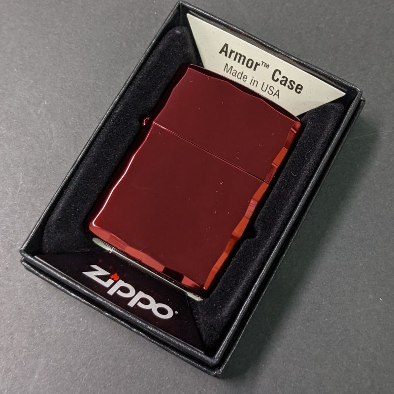 画像: zippo 2021年アーマーシャインレイカット・レッド新品未使用 [Z-r-212］