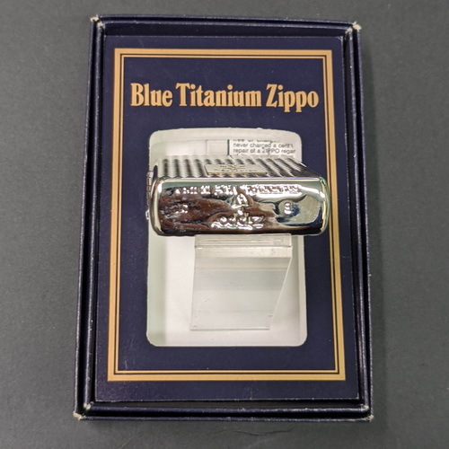 画像: zippo 2007年製造PeaceBlue Titanian 新品未使用 [Z-r-229］