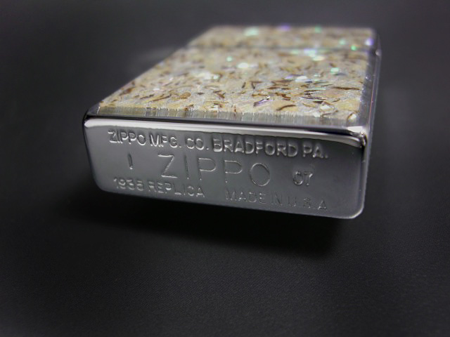 画像: zippo 両面貝貼り　ゴールド　NO.1935CC