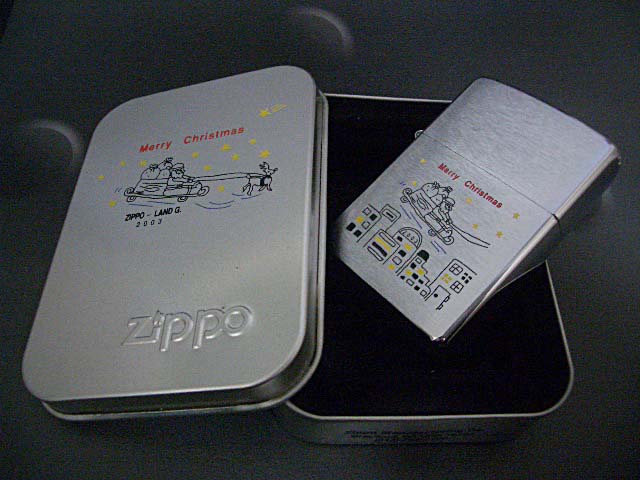 画像:  zippo 「zippo-LAND G.」オリジナル X'mas Wフェイス 50個限定 2003年製造 