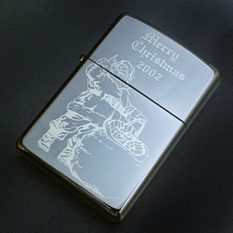 画像1: zippo X'mas サンタ レーザー彫刻 2002年製造